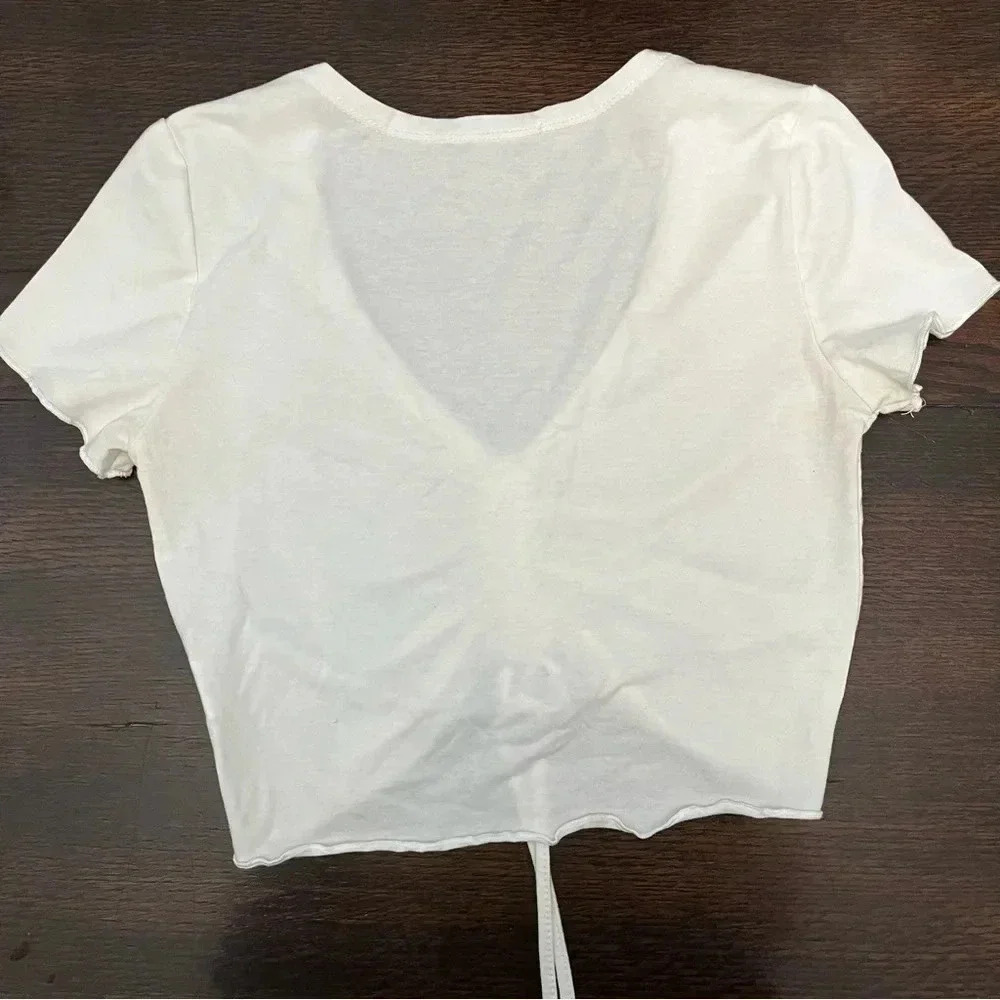 Shein White Juniors size medium Cropped Top - Picture 6 of 6